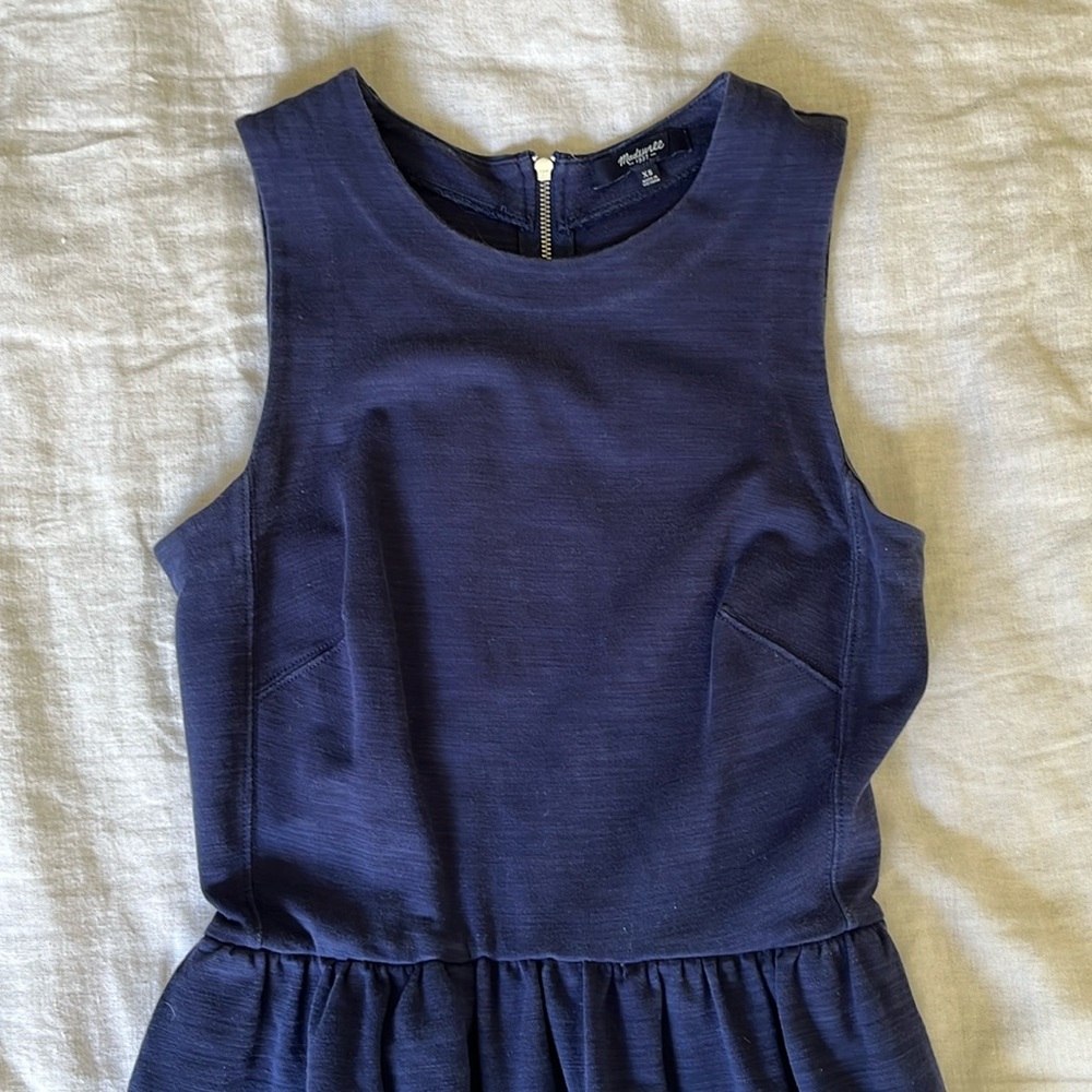 Madewell fit and flare dress, navy blue size XS